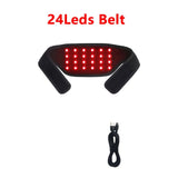 24PCS LED Red Light Belt for Neck,Wrist,Arms,Chin,Waist Relief Fatigue Wearable Wrap Relax Muscle Device USB Plug-in 660&850nm