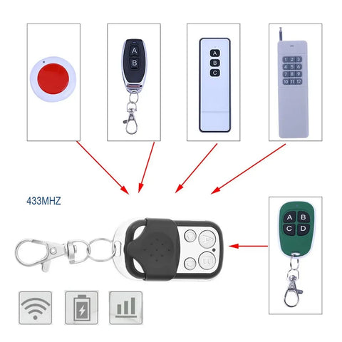 10/5PCS Smart Copy Duplicator 433mhz Remote Control 4 Button Electric Garage Door Gate Remote Cloning 433.92 MHz Transmitter