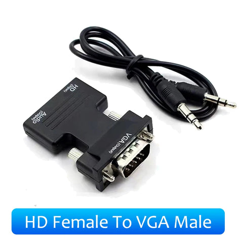 HDMI-compatible To VGA Converter With 3.5mm Audio Cable For PS4 PC Laptop TV Monitor Projector 1080P VGA Female To HD Male Adapt