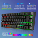 68 Keys Gaming Keyboard USB Wired Portable 20 RGB Backlight Keyboard for Windows Laptops Computer