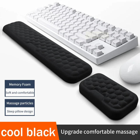 Wrist Mouse & Keyboard Protection Rest Pad Massage Texture For PC Laptop Gaming Office Keyboard Mouse Stand Memory Cotton Rest