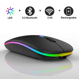 Wireless Mouse RGB Rechargeable Mice Wireless Computer Mause LED Backlit Ergonomic Gaming Mouse For Laptop PC