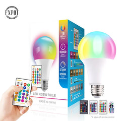 16 Color E27 RGB Remote Control Bulb Led Light For Room Smart Bulb Lamp Dimmer Low Power Consumption Energy Save Adjustable Bulb