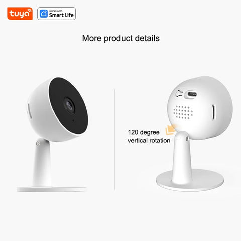 Tuya Smart 1080p Wi-Fi Smart Home Security Camera 2MP, HD,Real-time APP Alerts, 2-Way Audio, with Motion Tracking for Baby & Pet