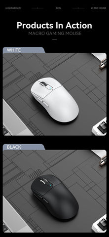 Attack Shark X3 Wireless Mouse ,Macro Gaming  Mouse, 49g Lightweight Mouse,PixArt PAW3395 650IPS 26000dpi,mouse pad/PC/laptop