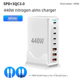 Multi-Port USB Charger Porous Socket Fast Charging Plug for Huawei Xiaomi Interface Multi-Function High-Power Desktop Studio Power Strip Socket Integrated Universal Charging Pile Station Mobile Phone Neutral