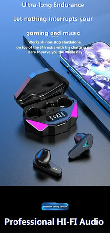 X15 TWS Gaming Earbuds Wireless Bluetooth Earphones With Mic Bass Audio Sound Positioning 9D Stereo Music HiFi Headset For Gamer