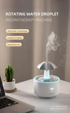 Rotating Umbrella Dynamic Raindrop Humidifier Home Desktop Essential Oil Aromatherapy Machine Seven Colours Light Remote Control