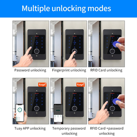 Tuya Wifi Standalone Fingerprint Access Control Keypad Metal Waterproof Backlight Embedded installation Opener Reader+M70 box