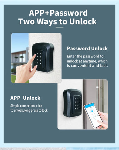 Tuya TTLock APP Key Box Outdoor IP65 Waterproof Smart Password Anti-theft Box Safe Security Intelligent Metal Smart Wall Mount