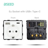 BSEED Mechanical Button Switches TV ST CAT5 RJ45 Plug Type-c USB EU French Power Sockets DIY Function Parts  Free Combination