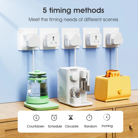 Tuya Smart Home Wireless WIFI Plug Socket UK EU US Universal 16A Travel Universal Conversion Socket Outlet Power Monitor Timer