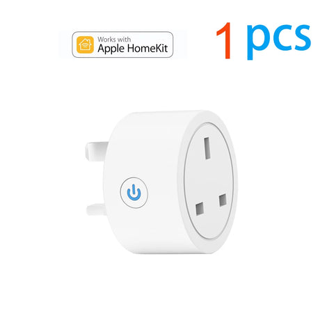 20A Tuya Smart Socket WiFi UK Plug 3pin Adapter Home Alexa Voice Control With Energy Monitering Timer Function Power Outlet Set