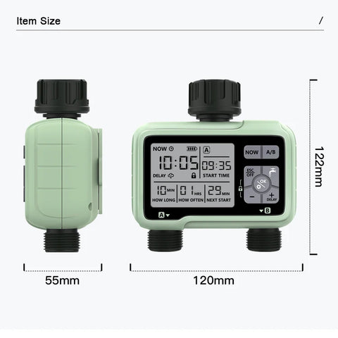 Super Timing System 2-Outlet Water Timer Precisely Watering Up Outdoor Automatic Irrigation Fully Adjustable Program