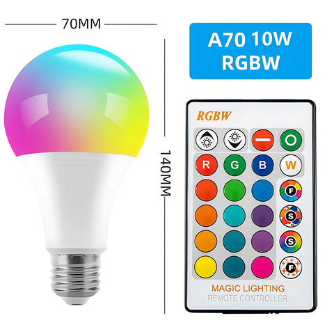 16 Color E27 RGB Remote Control Bulb Led Light For Room Smart Bulb Lamp Dimmer Low Power Consumption Energy Save Adjustable Bulb