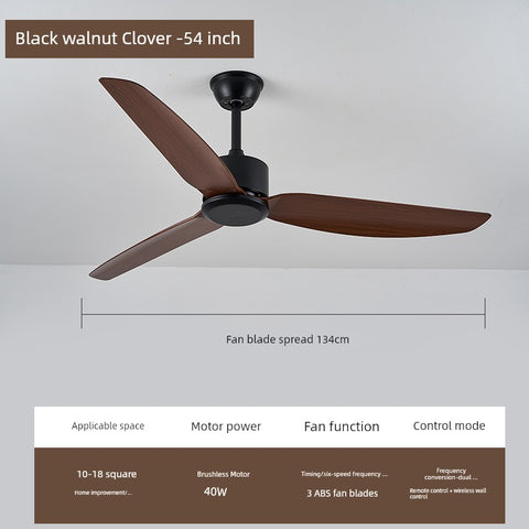 Large Wind Dining Retro Ceiling Fan Black Mute Remote Control Fan Living Room Home Commercial Restaurant Minimalist Electric Fan