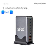 Multi-Port USB Charger Porous Socket Fast Charging Plug for Huawei Xiaomi Interface Multi-Function High-Power Desktop Studio Power Strip Socket Integrated Universal Charging Pile Station Mobile Phone Neutral