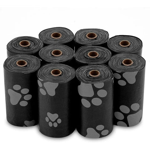 1200pcs Random Color Cartoon Paw Graphic Dog Poop Bags Pet Poop Bags Leak-Proof Dog Waste Bags For Pet Supplies