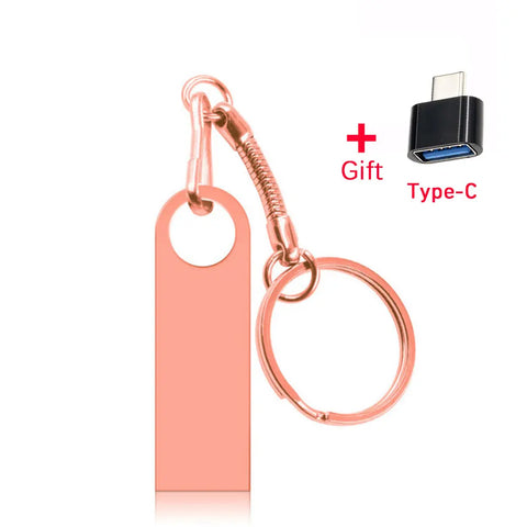 Metal USB Flash Drive 32GB 64GB 128GB Pen Drive High Speed 4G 8G 16G U Disk Pendrive USB device With Key Ring Gift