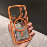 Luxury Magnetic Shockproof Phone Case For iPhone 15 14 13 12 11 16 Pro Max 16 Plus Funda Stand Glass Lens Protection Back Cover