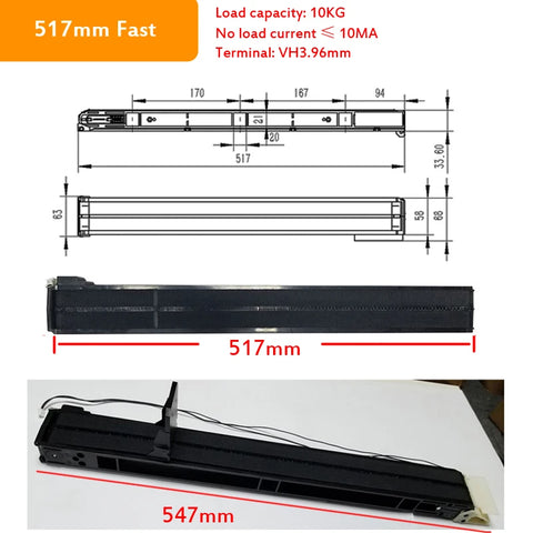 24V Mini Belt Conveyor 516mm/517mm Crawler Vending Machine Track Cargo Lane Automatic Conveyor Beverage Medicine Delivery