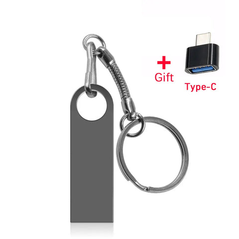 Metal USB Flash Drive 32GB 64GB 128GB Pen Drive High Speed 4G 8G 16G U Disk Pendrive USB device With Key Ring Gift