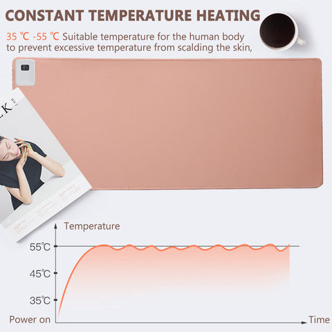 80*33cm Solid-Color Heated Mouse Pad Fast Heating Non-slip Mouse Mat For Laptops Computer