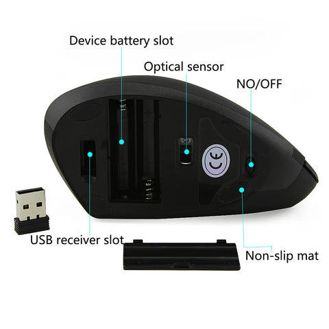 2.4G Wireless Mouse Vertical Ergonomic Mause Gamer Right Hand USB Gaming Computer Mice for PC Laptop Home Office