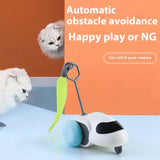 Remote Smart Cat Toys Remote Control Interactive Cat Car Toy USB Charging Automatic Self-moving Teasing Cat Stick Pet Supplies