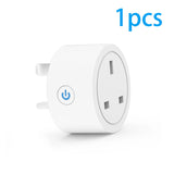 20A Tuya Smart Socket WiFi UK Plug 3pin Adapter Home Alexa Voice Control With Energy Monitering Timer Function Power Outlet Set