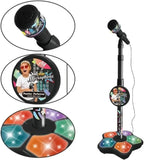 Kids Microphone and Stand,Kids Karaoke Machine for Girls Boys,Party Sing Musical Toy with Flashing Lights,Children's Microphone