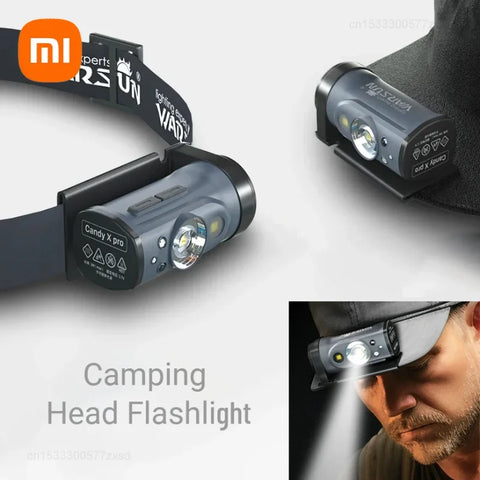 Xiaomi LED Sensor Hat Clip Lamp Waterproof Head Light Rechargeable Fishing Searching Outdoor Camp Head Flashlight Zoom Lantern