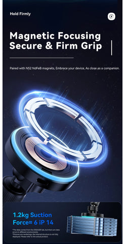 Essager Magnetic Wireless Charger Car Phone Holder 15W RGB Seven Color Light Fast Charging Mount Stand For IPhone15 14 13Android