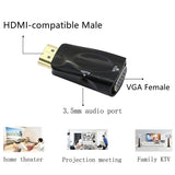 HDMI-compatible to VGA Adapter Male To Famale HD 1080P Audio Cable Converter For PC Laptop TV Box Computer Display Projector