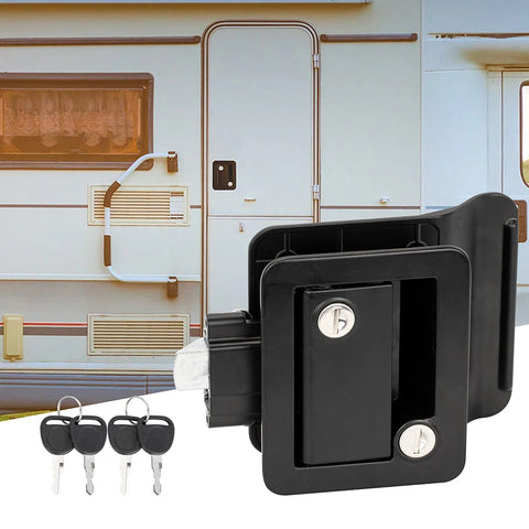 DaierTek RV Trailer Camper Entry Door Lock RV Door Lock Replacement Double Open Door With Deadbolt Computer Key Door Handle