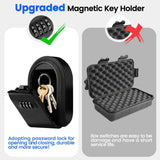 Magntic Key Lock Box with 4 Digit Combination Lock Hider Under Car Magnetic Key Holder with Strong Magnet for Indoors Outdoor