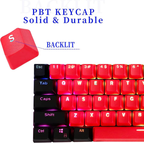 61 Key Set PBT Keycaps Ansi 60% Computer Gamer Mechanical Keyboard Cap Backlight OEM Miami DOLCH GK61 SK61 Anne pro 2 RK61 K617