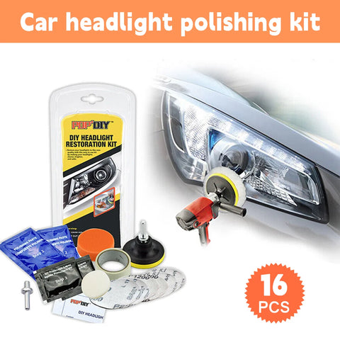 16pcs Car Headlight Lens Restoration Repair Kit Polishing Cleaning Tool  Car Wash & Maintenance Headlight Assembly Repair Tool