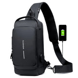 Password Lock Anti-theft Men's Bag Men's Chest Bag Casual Sports Small Backpack Shoulder Crossbody Bag Motorcycle Bag Trendy