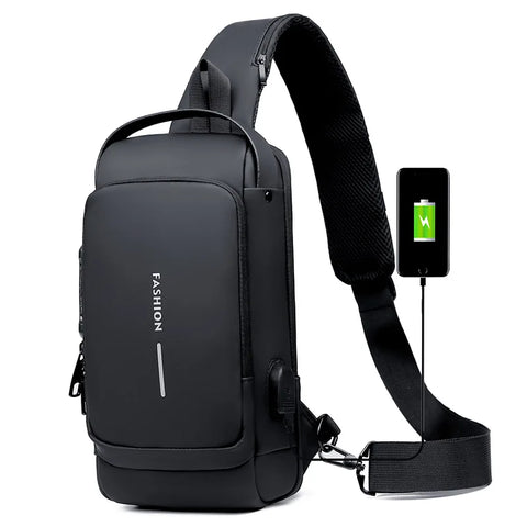 Password Lock Anti-theft Men's Bag Men's Chest Bag Casual Sports Small Backpack Shoulder Crossbody Bag Motorcycle Bag Trendy