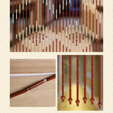 Door Beads Curtain, 27 Lines Bamboo Wood Door Curtain 90x175cm, Wooden Bead Curtain With Jagged Pattern