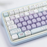 MOA Keycaps PBT Purple Rabbit Keycap For ISO Layout Gaming Mechanical Keyboard Dye Sublimation Key Caps Gateron Cherry Mx Switch