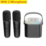 VIKEFON Mini Karaoke Machine LED Portable Bluetooth Speaker Suitable For Birthday Family Parties For Girls And Boys Microphone