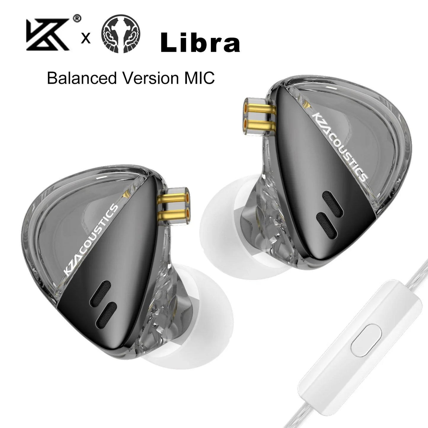 KZ X Angelears Libra Ultra-Wide Frequency Dynamic HiFi In-Ear Earphone IEMs Monitor With 0.75 Replaceable cable