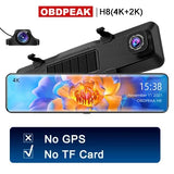 4K Car DashCam 3840*2160P DVR GPS Track WIFI APP Dual Lens Rearview Mirror HDR Night Vision Auto Video Recorder 2K Rear Camera