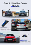 4K Car DashCam 3840*2160P DVR GPS Track WIFI APP Dual Lens Rearview Mirror HDR Night Vision Auto Video Recorder 2K Rear Camera