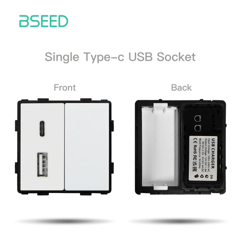 BSEED Mechanical Button Switches TV ST CAT5 RJ45 Plug Type-c USB EU French Power Sockets DIY Function Parts  Free Combination