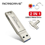 2 in 1 OTG USB-C Flash Pen Drive Metal Memory Stick Usb 3.0 flash Disk 64GB 128GB 256G USB3.0 Dual C Pendrive free shipping