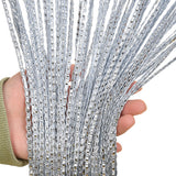 1m*2m Beaded Curtain Door Tassel String Curtain Partition Curtain Silver Tassel Silver Door Curtain Line Curtain Home Decoration