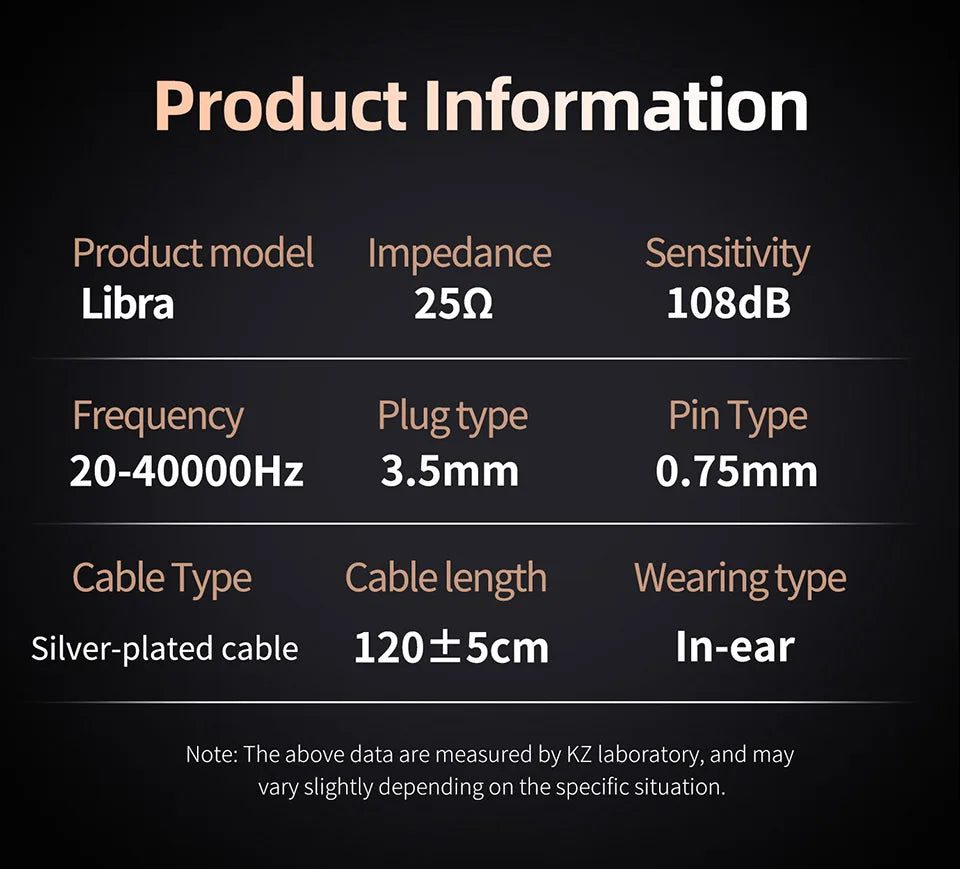 KZ X Angelears Libra Ultra-Wide Frequency Dynamic HiFi In-Ear Earphone IEMs Monitor With 0.75 Replaceable cable